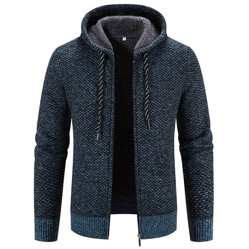 Winter Coat Zipper Closure Solid Color Long Sleeves Drawstring With Hat Keep Warm Casual Thicken Plush Sweater Coat For Daily - GOLD store