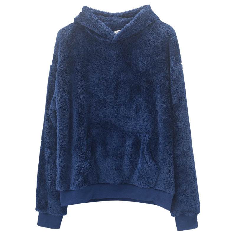 Double-sided Velvet Hooded Sweater Men's Plush Sweatshirt With Pockets - GOLD store