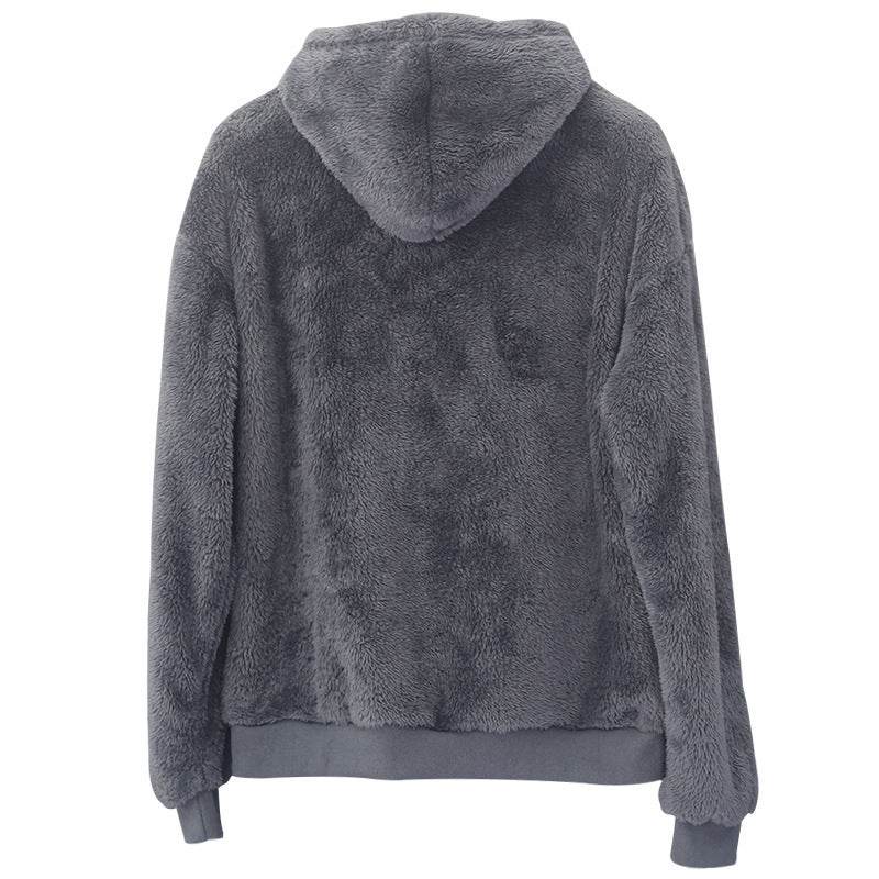 Double-sided Velvet Hooded Sweater Men's Plush Sweatshirt With Pockets - GOLD store
