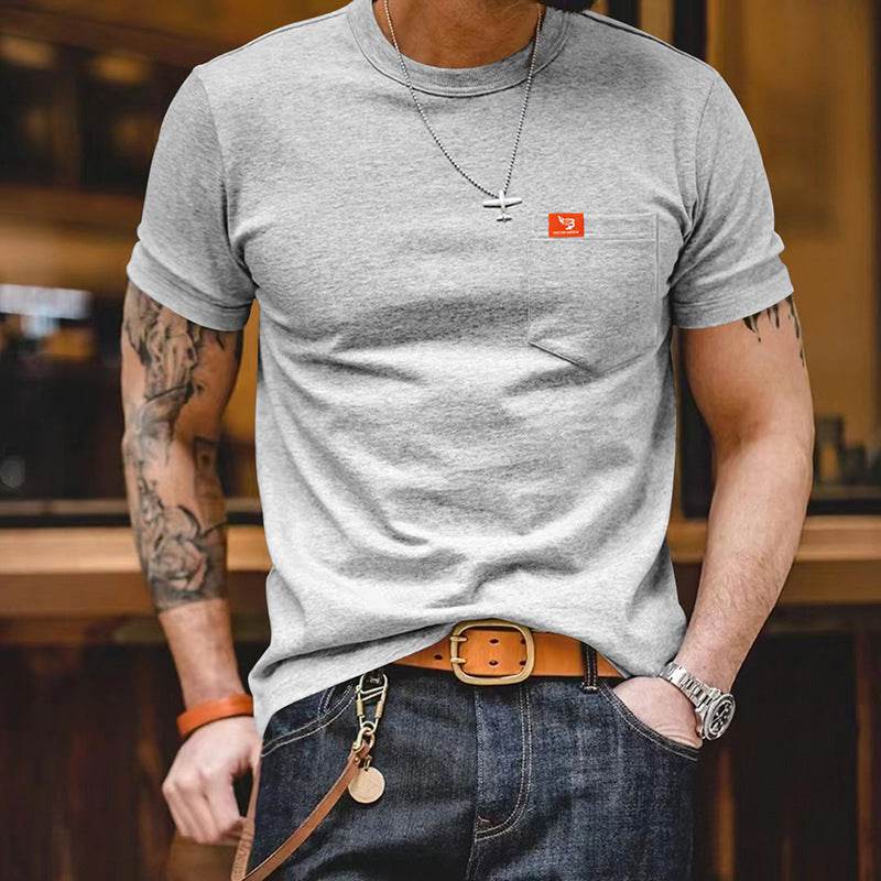 Plus Size Solid Color T-shirt Trendy Casual Short Sleeve Men - GOLD store