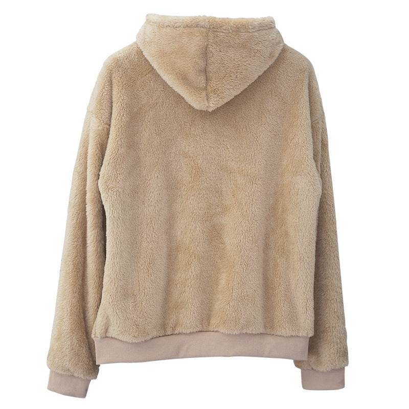 Double-sided Velvet Hooded Sweater Men's Plush Sweatshirt With Pockets - GOLD store
