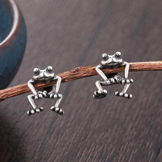 Cute Frog Earrings Funny Animal Earrings For Women Girls Stud Earrings Jewelry Gifts - GOLD store