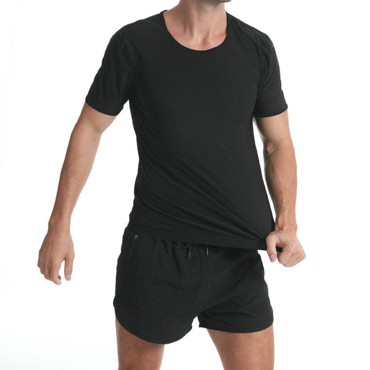 Men's Fashion Simple Solid Colour Sweatshirt Short Sleeve - GOLD store