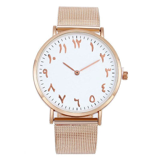 Fashion Steel Band Mesh Band Quartz Watch - GOLD store